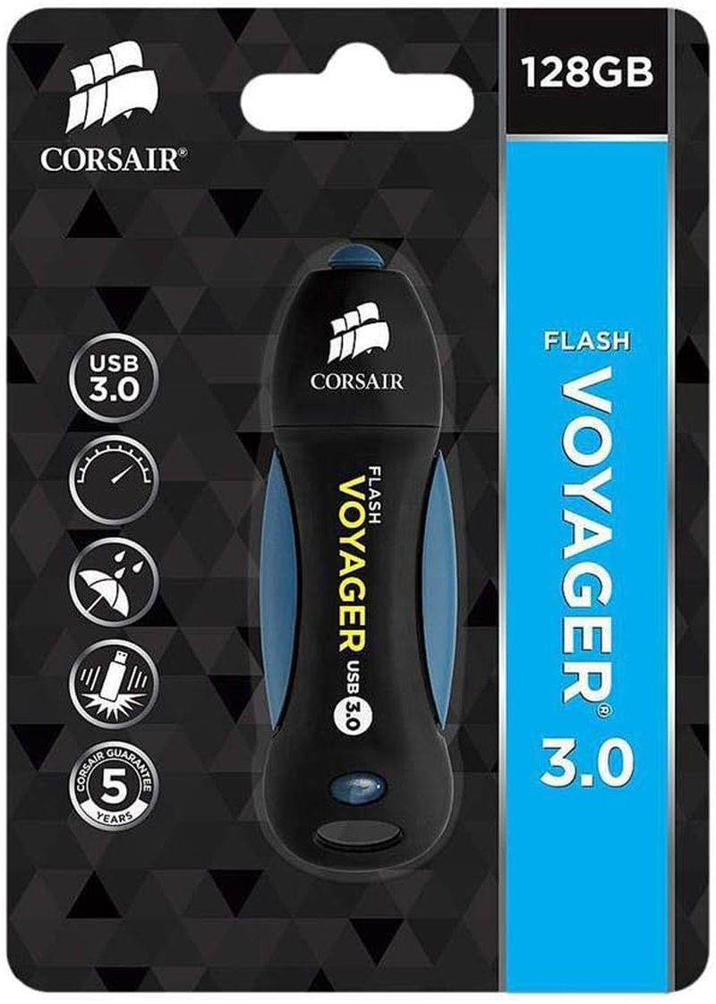 Corsair 128 GB USB 3.0 Flash Voyager Flash Drive, Black