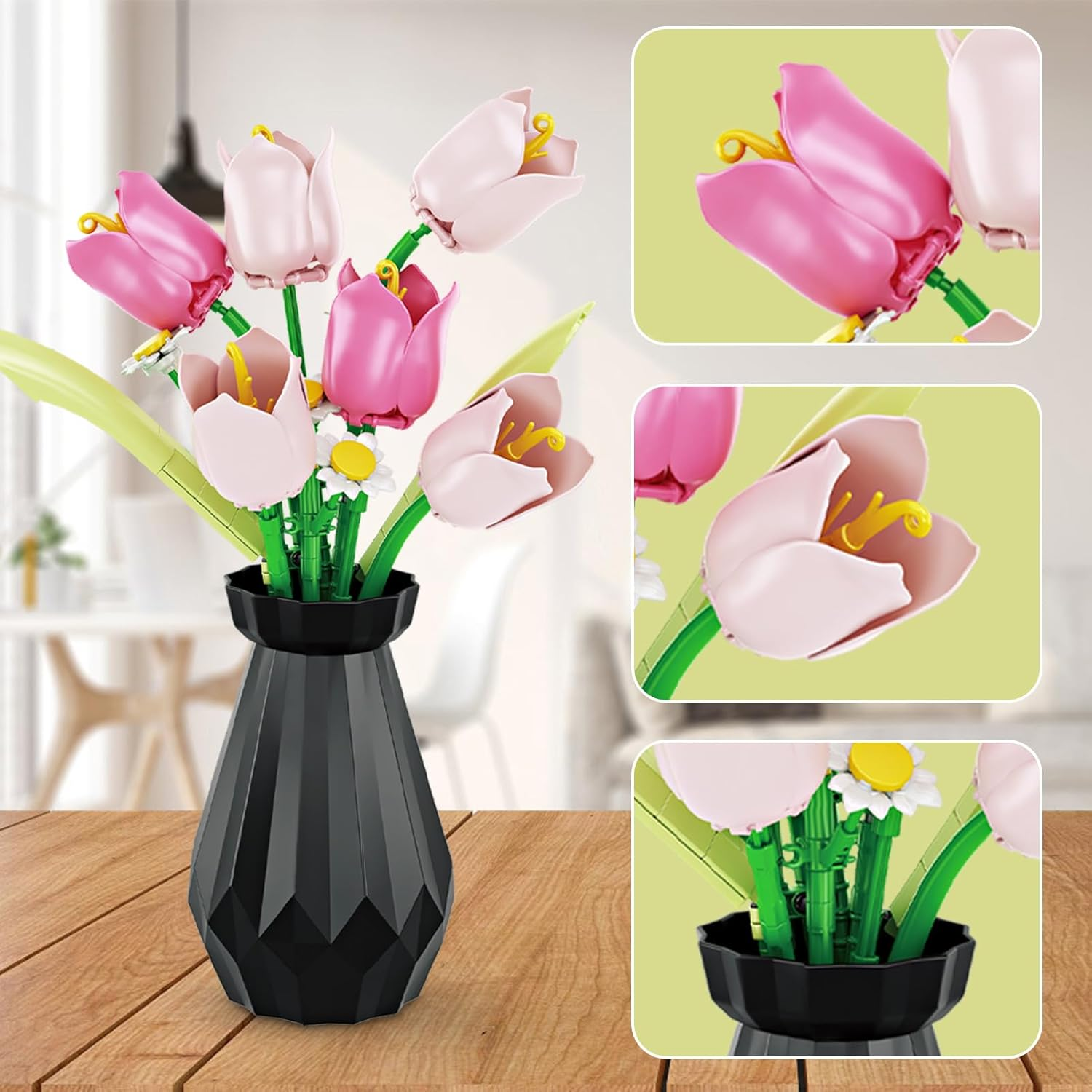 Tulips Flower Botanical Collection Building Sets,Flower Building Toys for Adults and Kids, Home Decor Gifts for Mother'S Day, Valentine Day, Birthday, Christmas Day image number 1