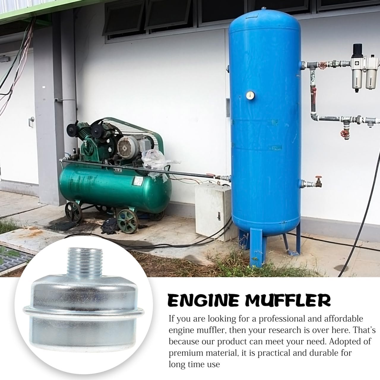 Small Engine Muffler - Muffler Lawn Mower Parts Bike Generator Compatible with Engine for Lawn Mowers Garden Equipment Galvanized Construction image number 4