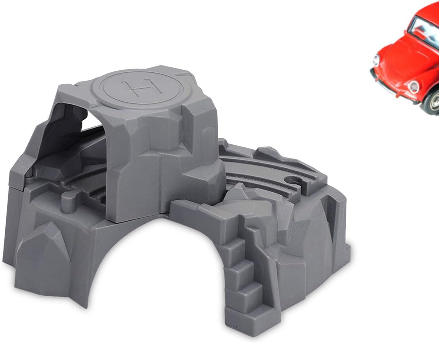 Plastic Grey Double Tunnel,Wooden Train Track Accessories, Toys image number 2