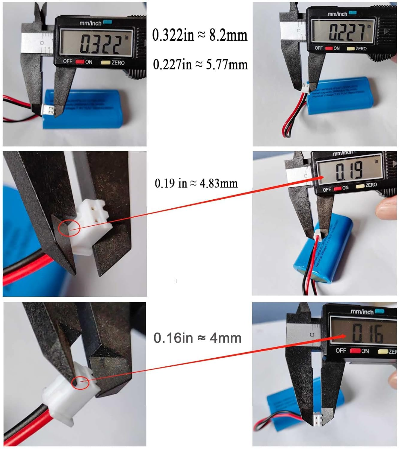 AOLIKES 7.4V Rechargeable Li-Ion Batteries 2600Mah, Power Cell with XH2.54-2 Pin Plug, DIY Batteries 18650 2S1P Li-Ion Batteries Pack Support 3C Continuous Discharge