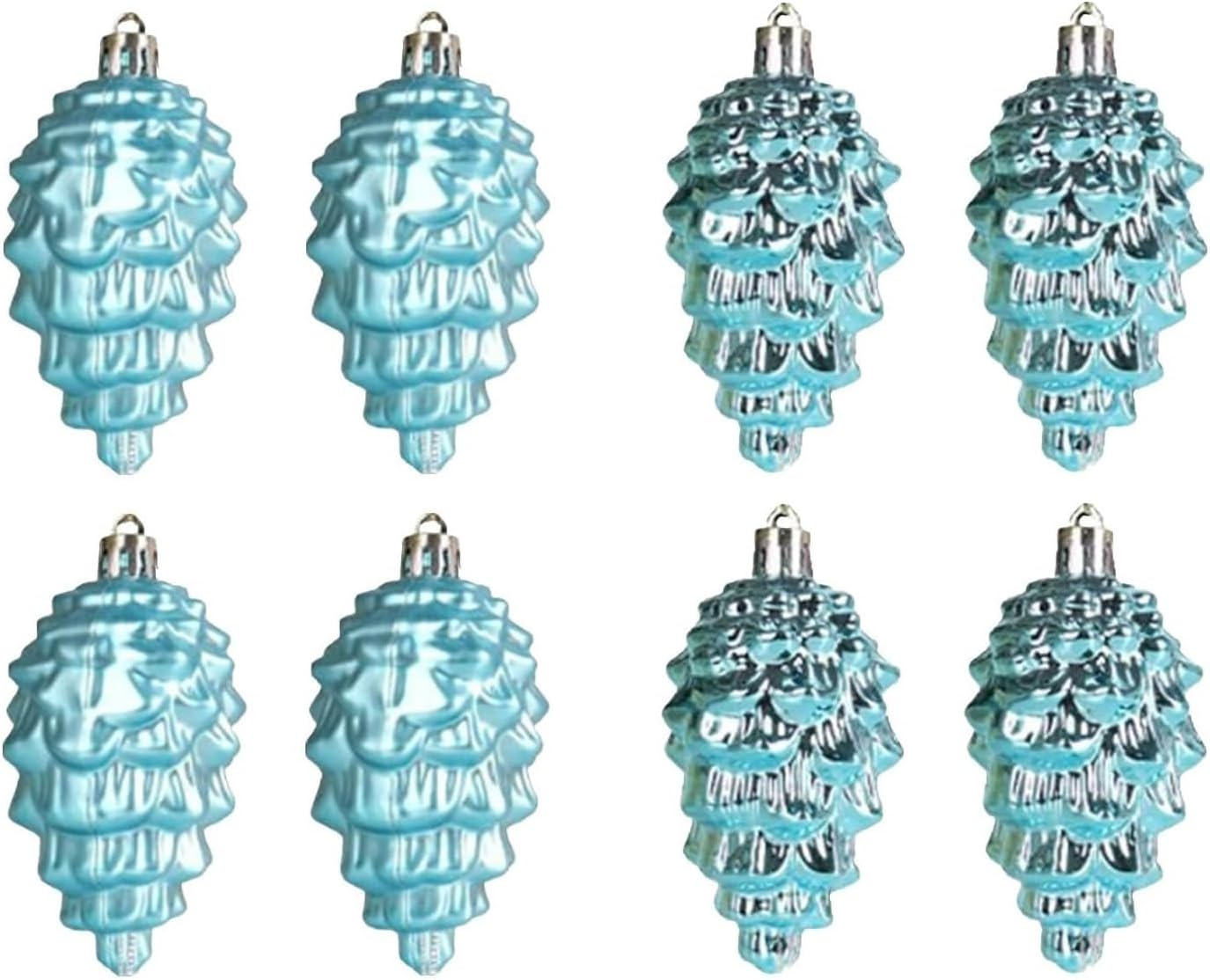 Christmas Baubles Christmas Ball Ornaments 8Pcs Christmas Ball Christmas Decorations Christmas Tree Pinecone Ornaments Hanging for Christmas Tree Decor Christmas Balls Set Xmas Balls (Color : Blue) image number 2