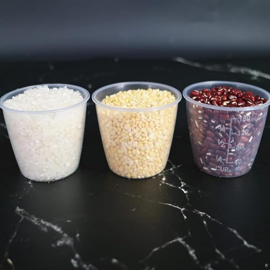 3Pcs Rice Measuring Cup 160Ml Plastic Transparent Rice Cooker Measuring Cup for Dry and Liquid Ingredients, Rice Cooker Accessories image number 6
