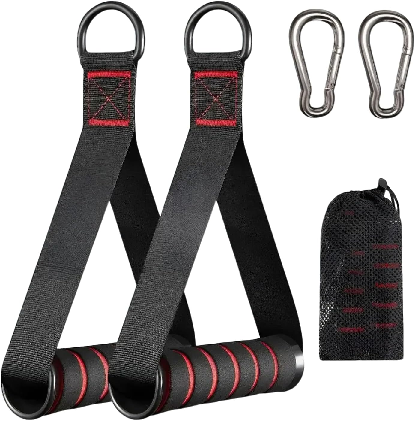 Heavy Duty Exercise Handles for Resistance Bands and Cable Machines, Tricep Rope Cable Attachment, Gym Equipment Handles Replacement, Home Gym Workout Grips, Supports up to 260Kg, Universal Fit image number 2