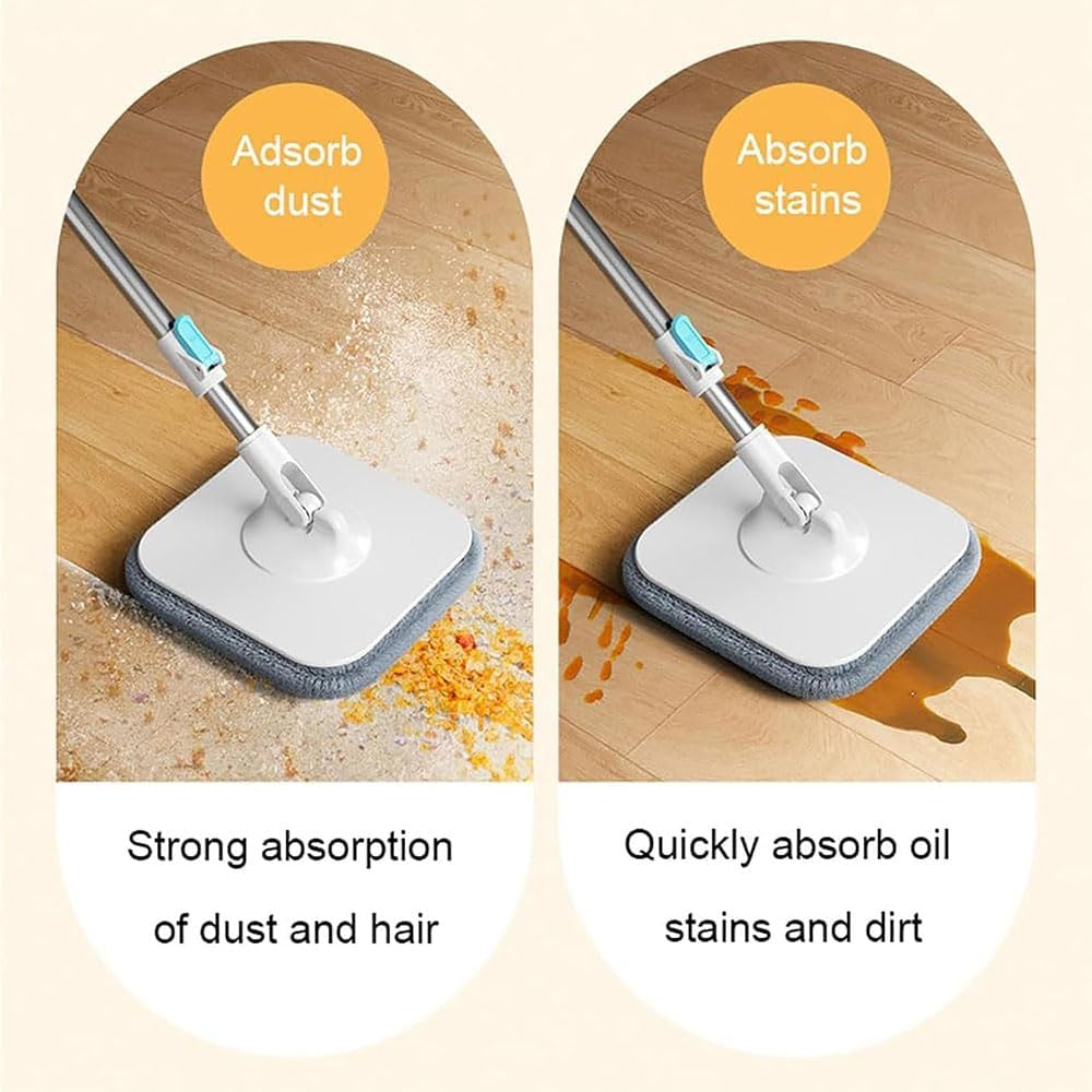 Spin Mop and Bucket with Wringer Set &ndash;Separates Clean & Dirty Water, 360&deg; Swivel Flat Mop, 6 Reusable Microfiber Pads, for Tile, Wood, Marble, and Window Cleaning image number 1