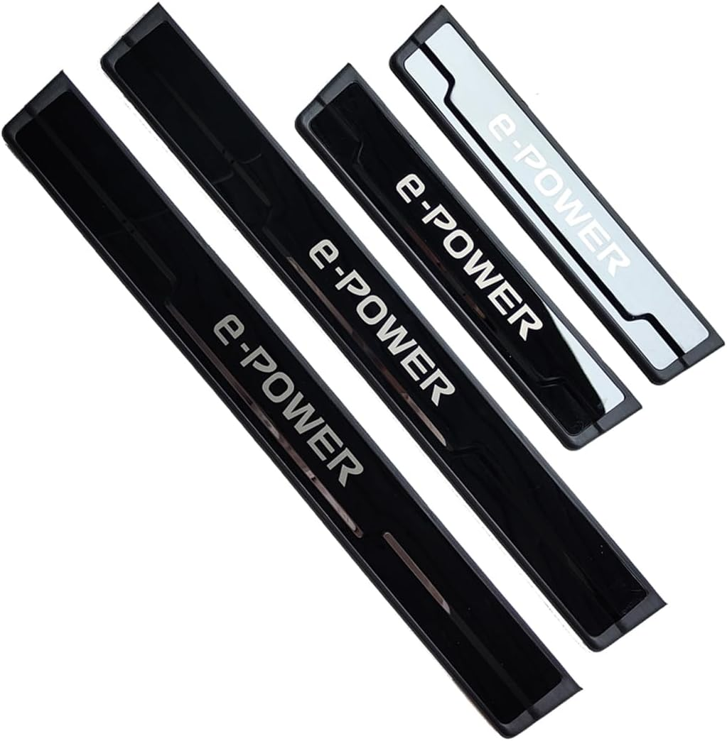 Stainless Door Sill Protector Kick Plate Entry Guard Kit for Nissan X-Trail T33 Qashqai J12 E-Power Ariya EV 2024 Interior Accessory (Black E-Power Text) image number 3