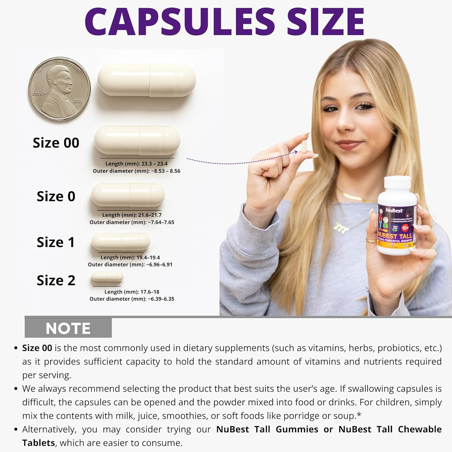 Nubest Tall 10+ - Advanced Bone Growth Formula - Supports Immunity, Healthy Development & Optimal Wellness - 60 Capsules | 1 Month Supply for Children (10+) & Teens Who Drink Milk Daily (Pack of 1) image number 6