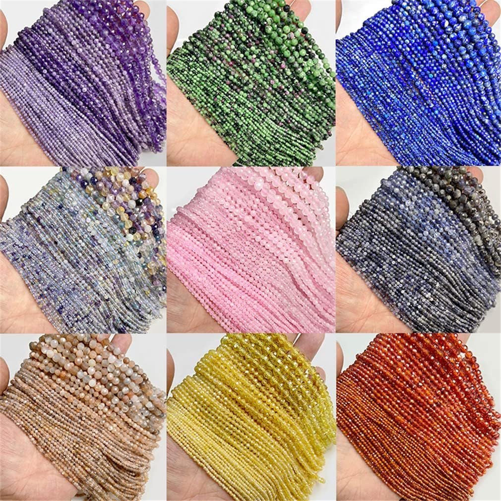 Faceted Natural Stone Beads Amethysts Beads for Jewelry Making Beadwork DIY image number 1