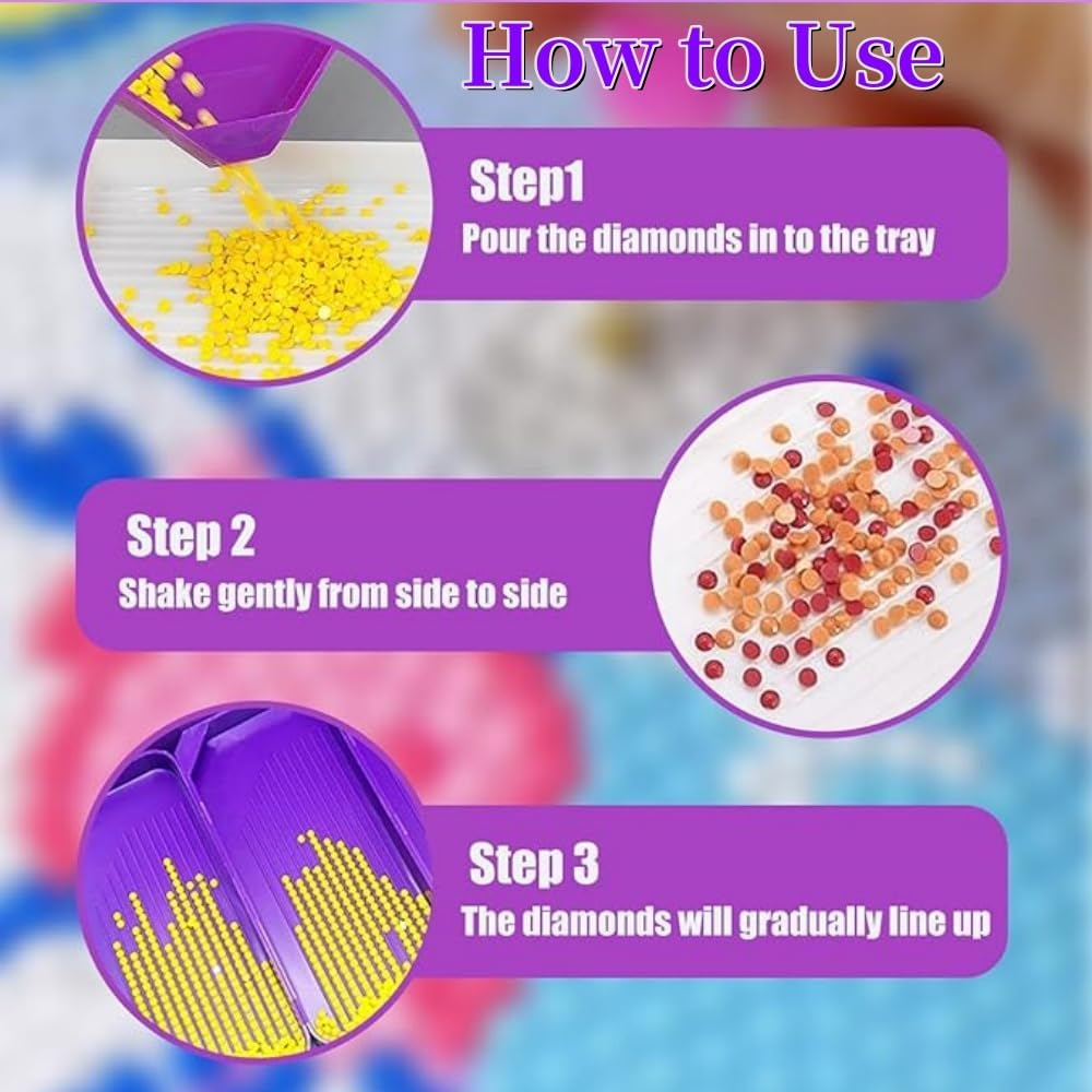 8-Piece Diamond Painting Trays Kits for Adults, Stackable Diamond Art Accessories and Tools, 2 Sizes Tray Diamond Art Painting Kits for DIY Art Craft image number 6