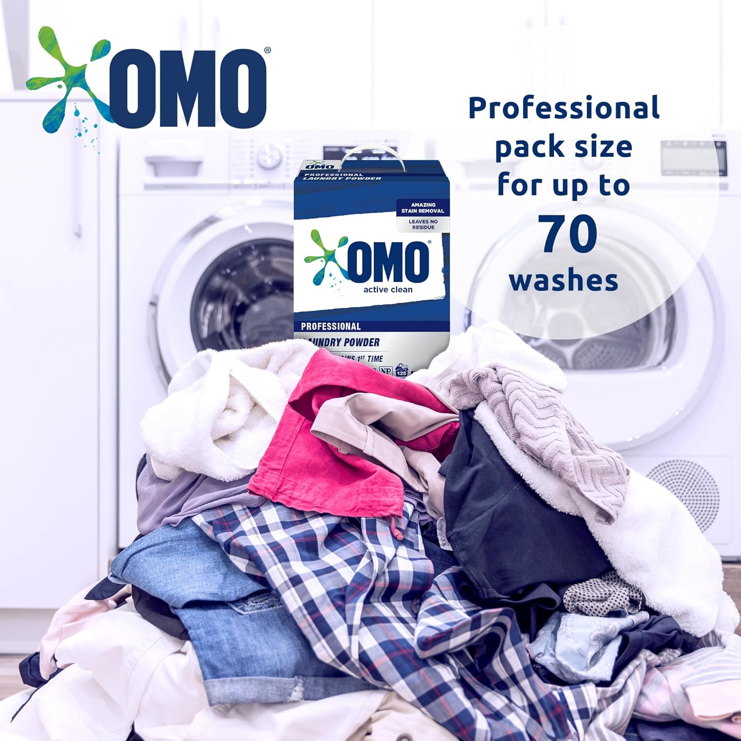 OMO PRO Laundry Powder Detergent &ndash; Unscented, Effective on Stains, Gentle on Skin, 6Kg for White & Colored Fabrics image number 2