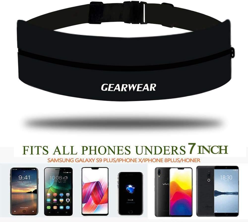 GEARWEAR Running Phone Holder Runner Belt Waist Pocket for Workout Fitness Walking Jogging Exercise Sport Gym for Iphone XR XS MAX 8 plus Samsung S10 image number 6