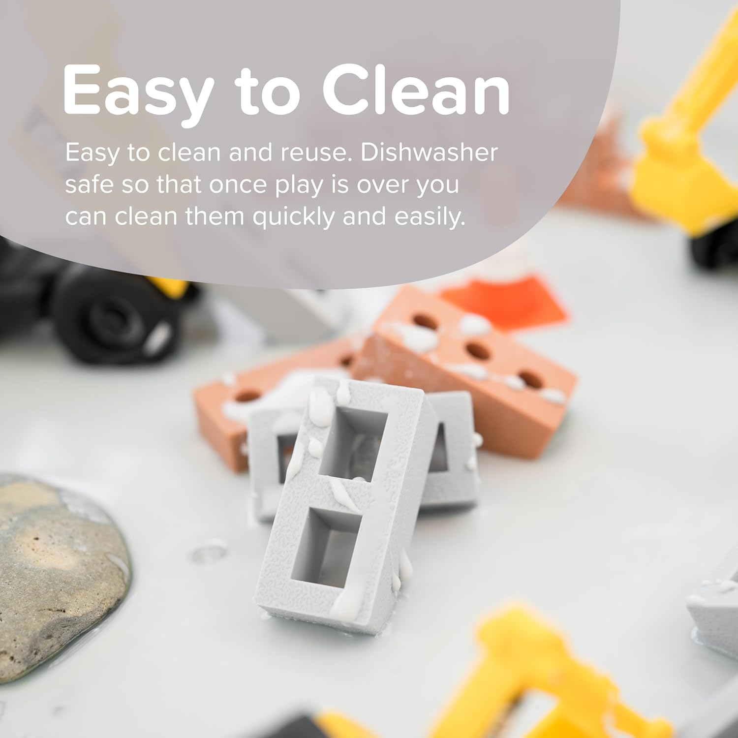 25 X Mini Silicone Building Blocks for Sensory Play and Messy Play - Construction Sensory Bin Filler - Creativity for Kids Sensory Bin