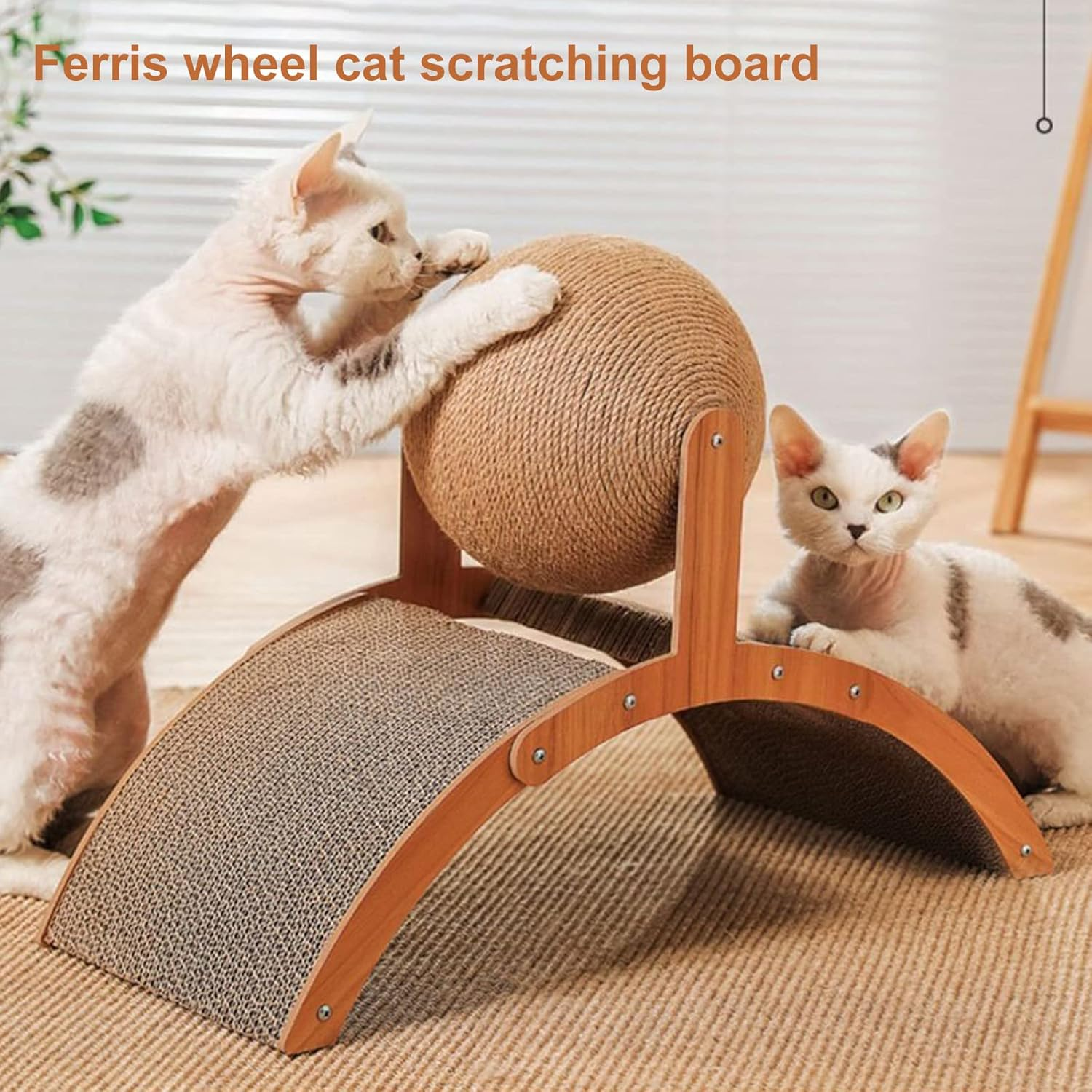 Undres Cat Scratching Board, Cat Toy, Cat Toy Ball, Cat Bed with Scratching Ball, Scratching, Play, Rest for Cats, Beds & Furniture for Cats, Body Building of the Cat Adapted Design image number 5