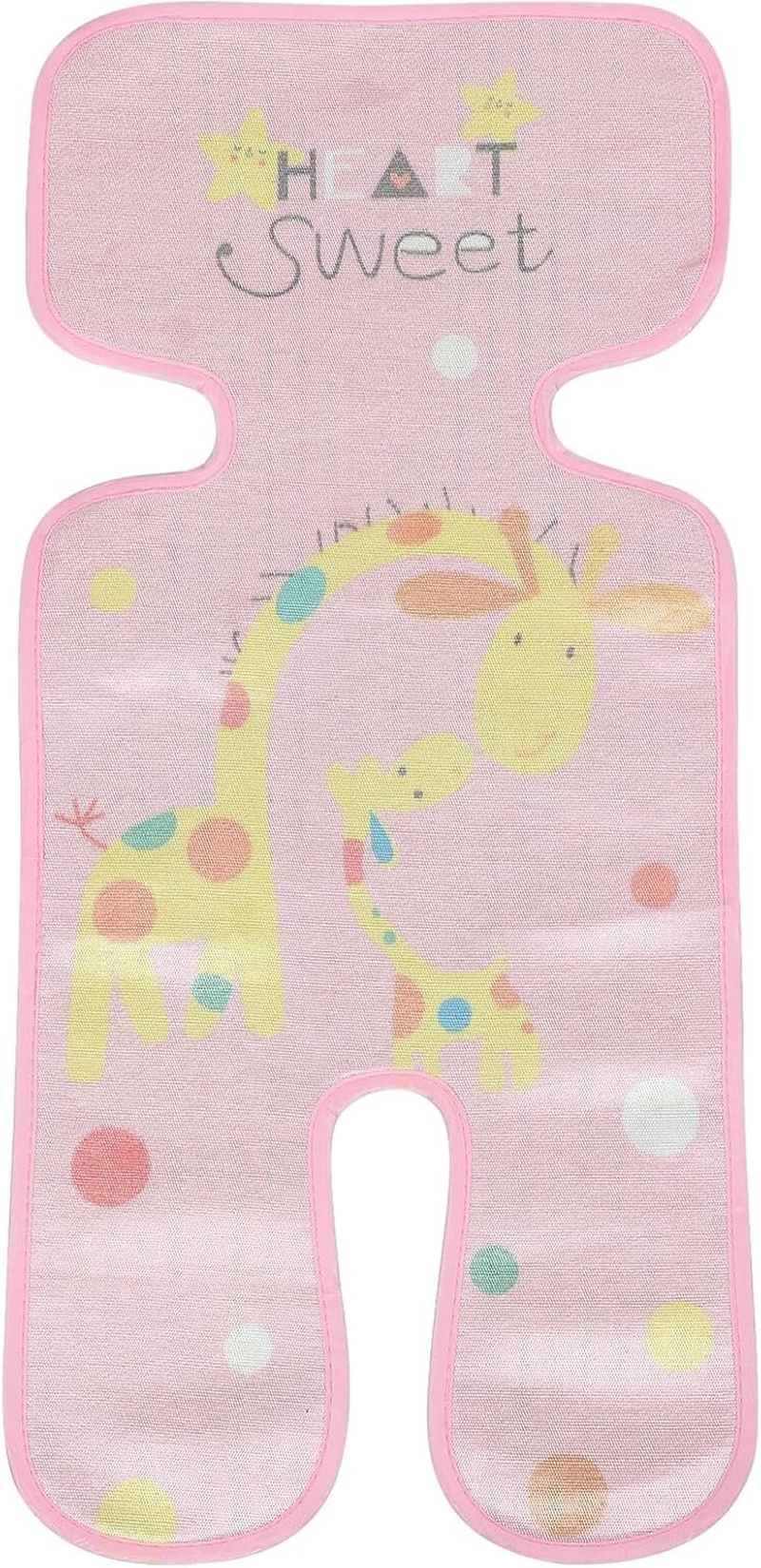 Generic Baby Stroller Seat Mat and Cooling Pad for Infants Ice Silk Stroller Liner with Breathable Soft Fabric Pink Baby Seat Cushion for Summer Use and Prams image number 4
