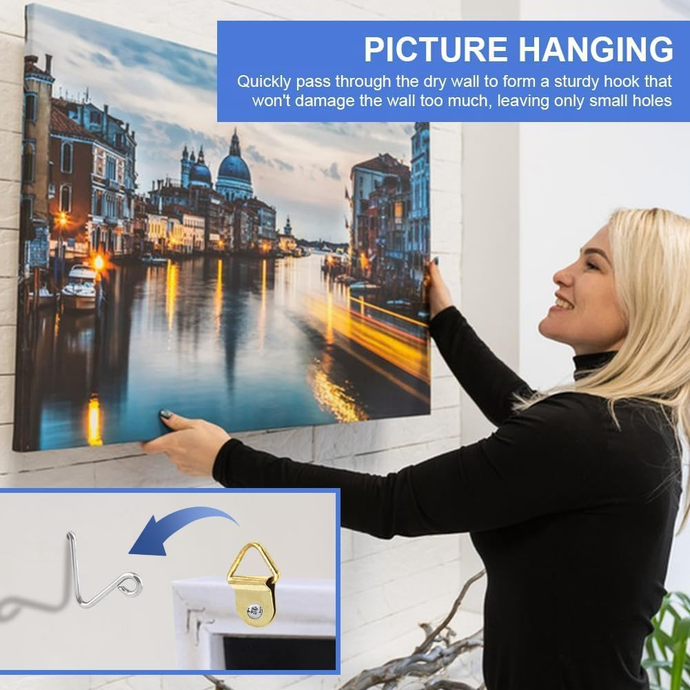 RESFNSE 30 Pcs Stainless Steel Monkey Hooks Picture Hangers Wall Hangers without Nails Wall Hooks image number 1