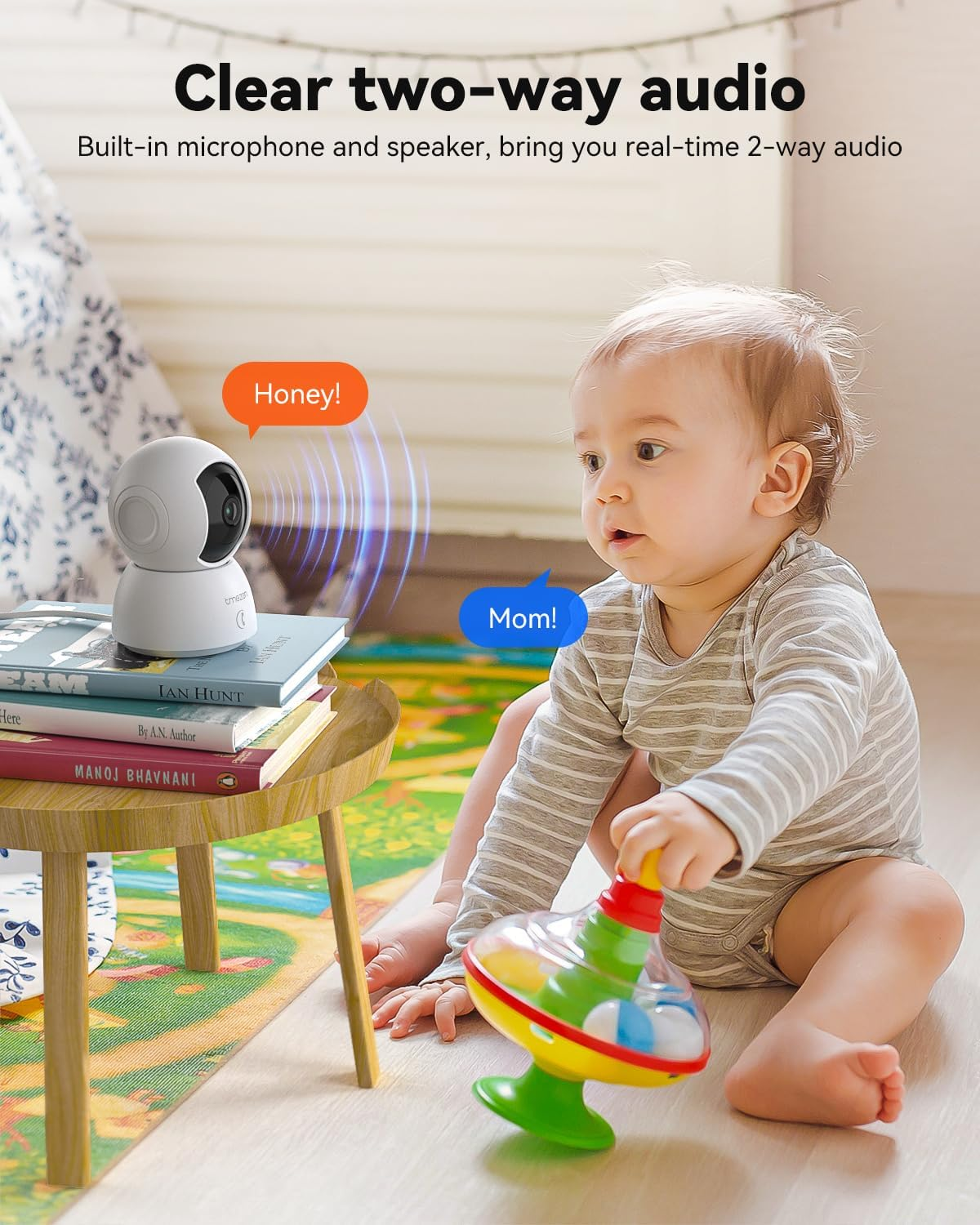 TMEZON Indoor Security Camera 2K,Pan/Tilt Wi-Fi Pet Camera with Vicohome App Wifi IP 3MP HD 360&deg; Baby Monitor,One-Click Call Your Families,Detection & Notification, Night Vision image number 2