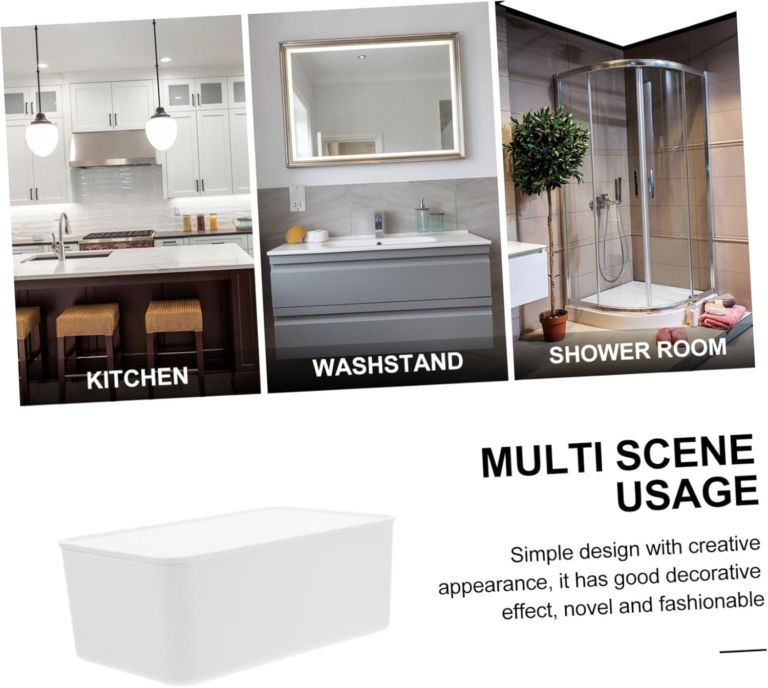 Bathroom Caddy Tissue Boxes Storage Box Lid Plastic Wipes Dispenser for Travel image number 6