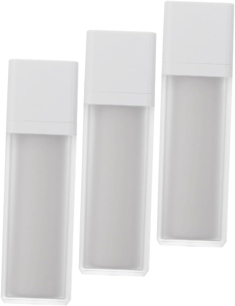 ULTECHNOVO 3Pcs Matte Square Airless Pump Bottles Refillable Lotion Containers for Cosmetics Skincare Travel Lightweight Press Pump Dispensers for Creams and Serums image number 5