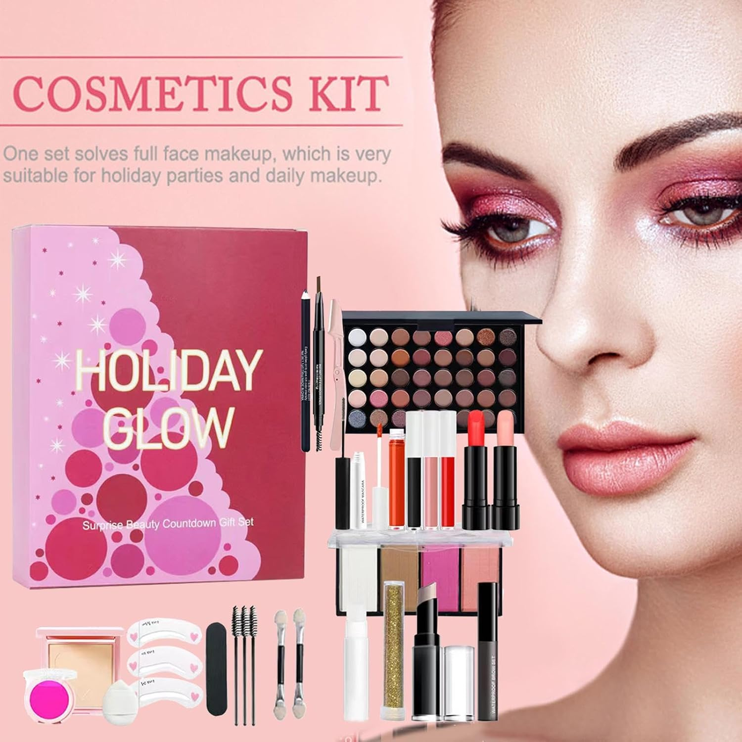 Beauty Christmas Countdown - 24 Days Advent Set 2025, Makeup Set Christmas Advent Calendar Gift Box, Cosmetic Boxes | for Women Teen Girls Birthday New Year Party Favors Wedding Office School Travel image number 6