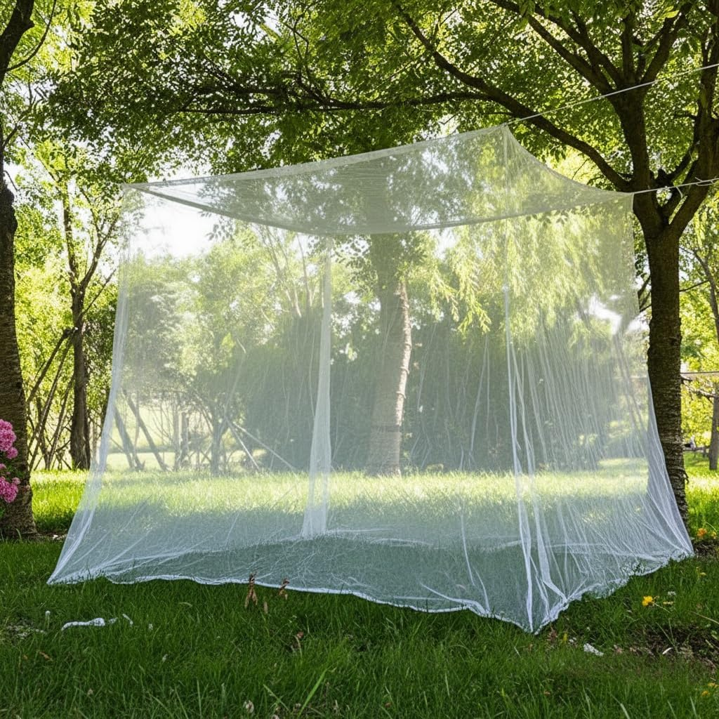 Camp Mosquito Net with Storage Bag, 200 * 200 * 180Cm Ultra Large Mosquito Net Camping Tent for Camping, Finest Holes Mesh 20, Square Netting Curtain for Bunk Bed, Camping, Bedding, Patio image number 2