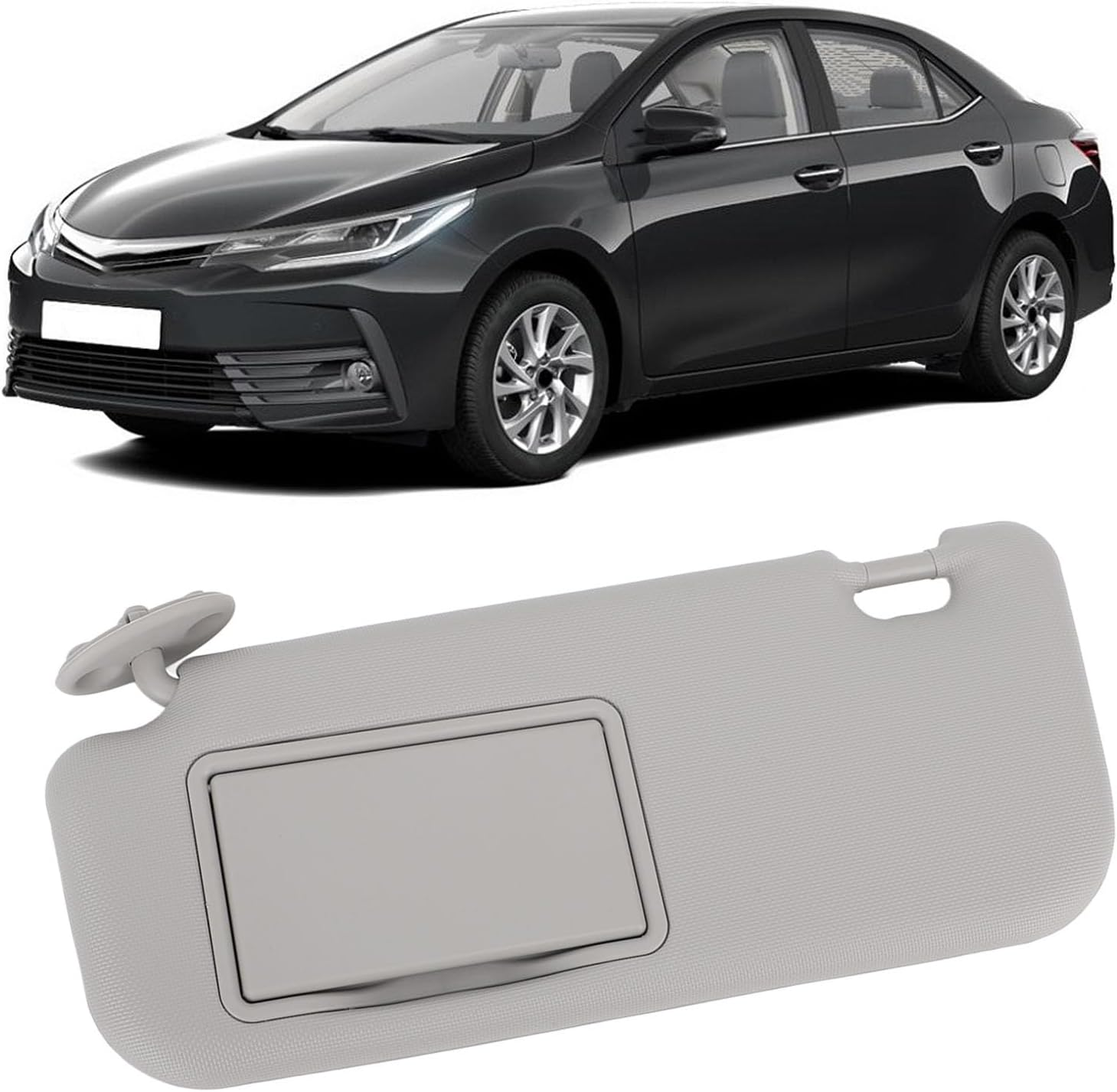 Sun Visor, Grey Left Driver Side Sun Visor with Sunroof Makeup Mirror 2006 to 2013, Multifunctional Sun Shielding Visor Mirror Replacement for Toyota 2014 to 2016 image number 3