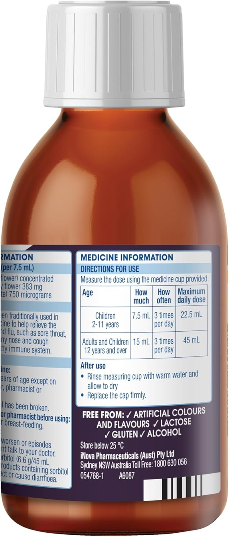 Demazin Cold and Flu + Immune Defence Natural Berry Oral Liquid for 2+ Years Kids 200 Ml image number 4