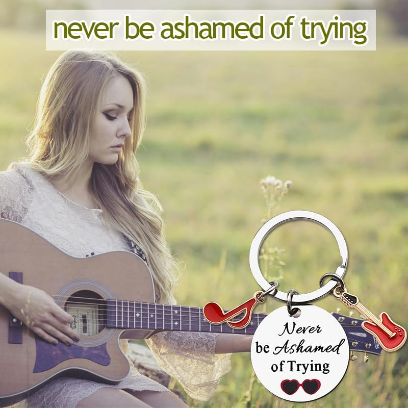 Inspirational Birthday Gifts for Music Lovers Keychain Gifts Forn Singers Musicia Guitar Piano Player Gifts for Friend Bestie - Color 2 image number 2