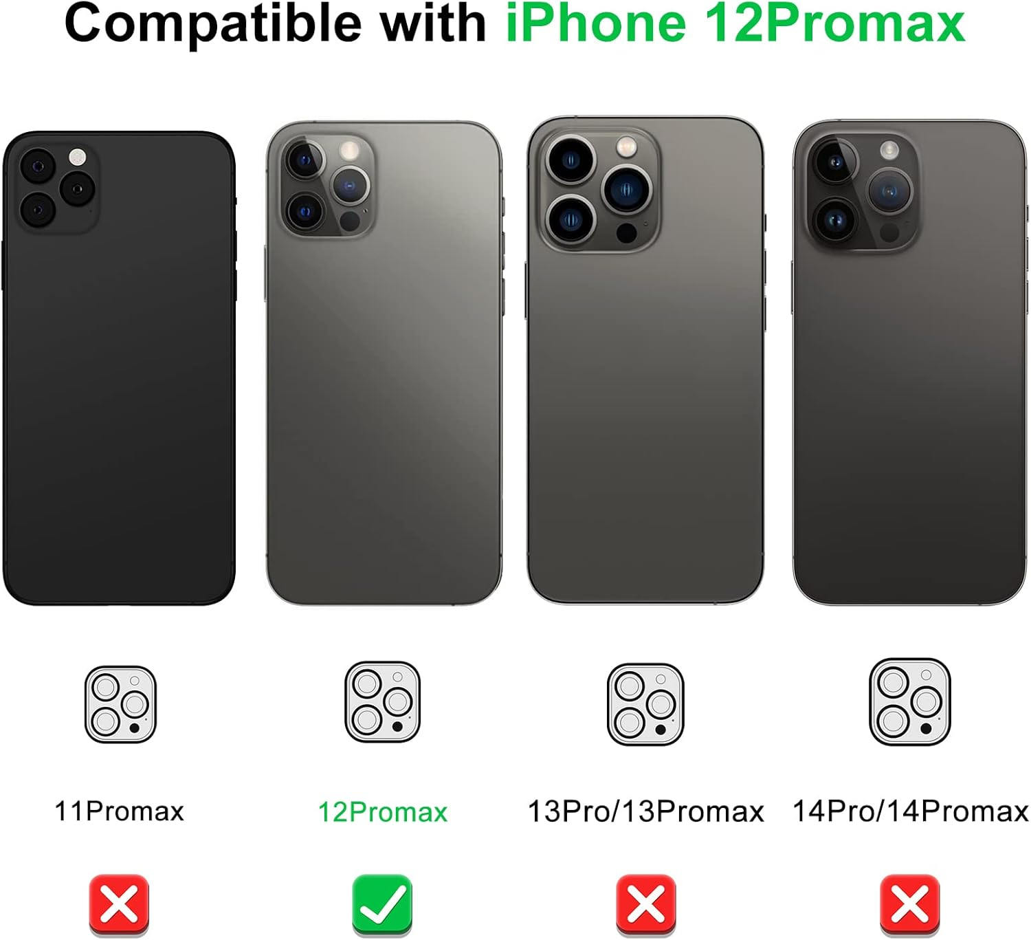 AIYEEN Camera Lens Protector (3 Pack) Compatible with Iphone 12 Pro Max Camera Lens Cover Protection, HD Clear Anti-Scratch