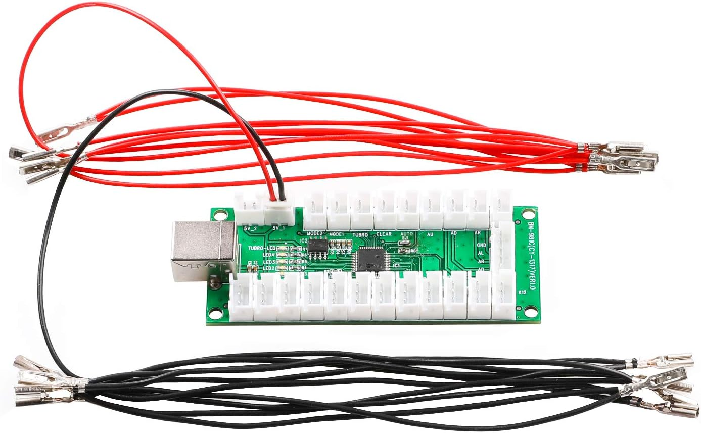 Guwarry 2 Pcs LED Power Cable Daisy Chain JST XH2.54 2Pin Plug to 0.110 Inch /2.8Mm Terminals Jumper Wire Harness Lighted up 20 LED Arcade Buttons for Arcade USB Encoder, MAME, Arcade1Up, Raspberry Pi