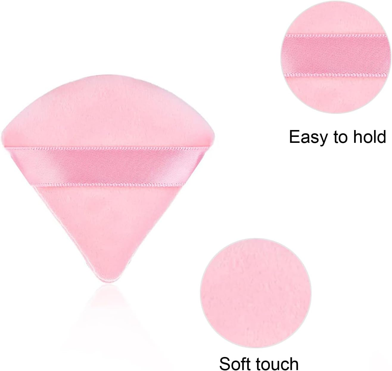 24 Pcs Triangle Powder Puff, Cotton Makeup Puff, Washable Face Powder Puff (24LP) image number 1