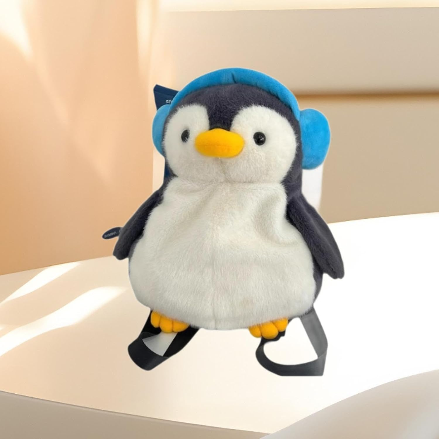 Yuksok Cartoon Penguin Doll Backpack Animal Toy Soft 11.4X15Inch Versatile for Birthday Gift Small Travel Bag Handbag image number 1