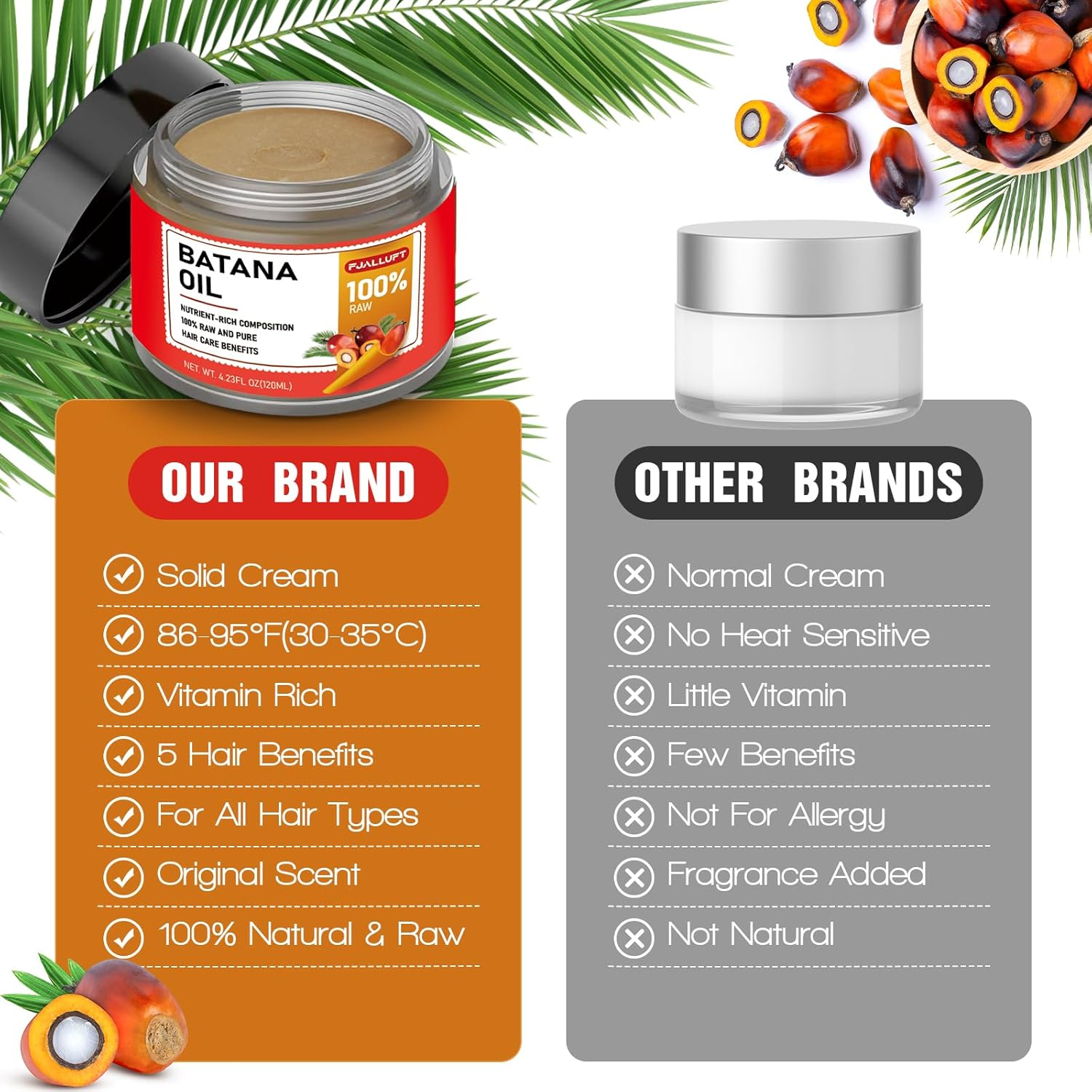 Raw Batana Oil for Hair Growth: 100% Pure Unrefined Botana Oil - Dr Sebi Batana Oil from Honduras image number 2