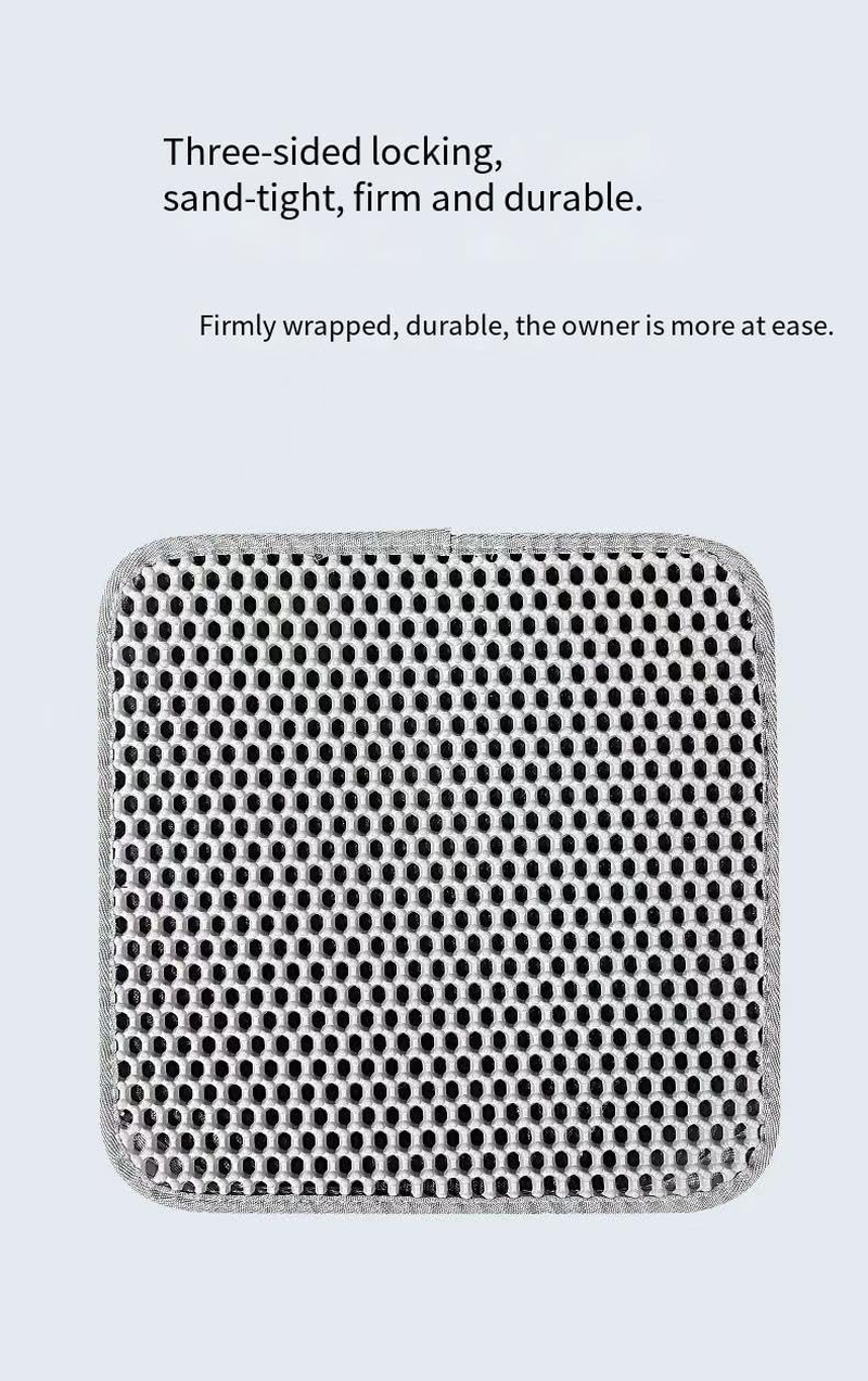 Waterproof Cat Litter Mat, Double Layer EVA, Odor-Free Large Grid, Urine Proof, Easy Cleanup (Pink, 30 * 30Cm) image number 4