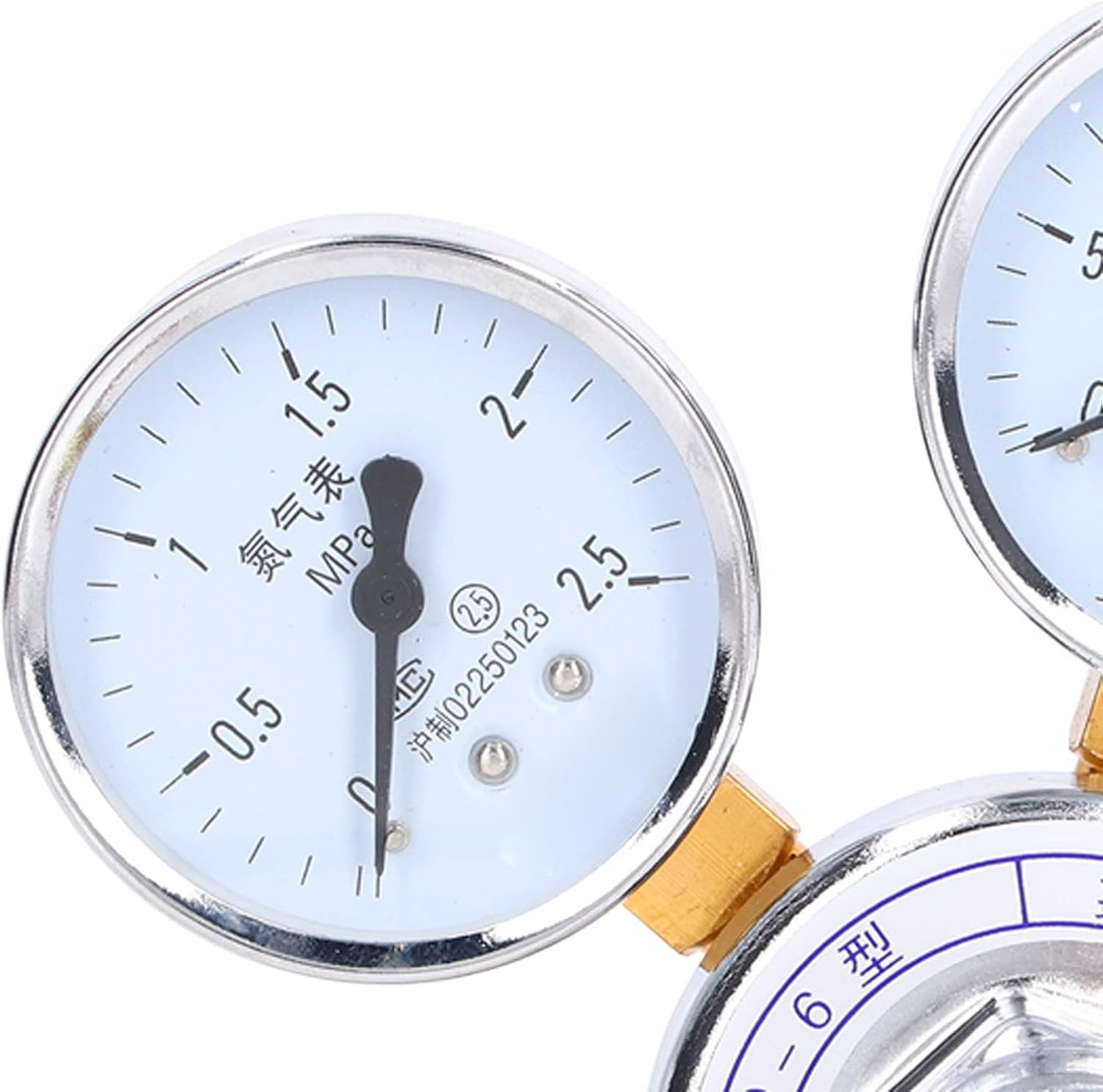 Two Way Type Nitrogen Regulator Gauge Kit with Pressure Reducing Valve, Brass Inlet Outlet Connection Gauges, Nitrogen Pressure Regulator, Brass Inlet Outlet Meter Reducer