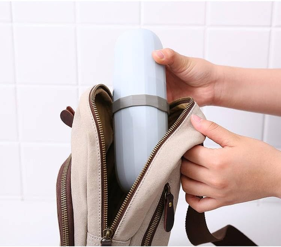 Portable Travel Toothbrush Case,Multifunctional Toothpaste Travel Case Holder Hard Plastic Tooth Brush Container Toothbrush Storage Box for Travel,Business,Home,Camping (Blue, One Size) image number 3