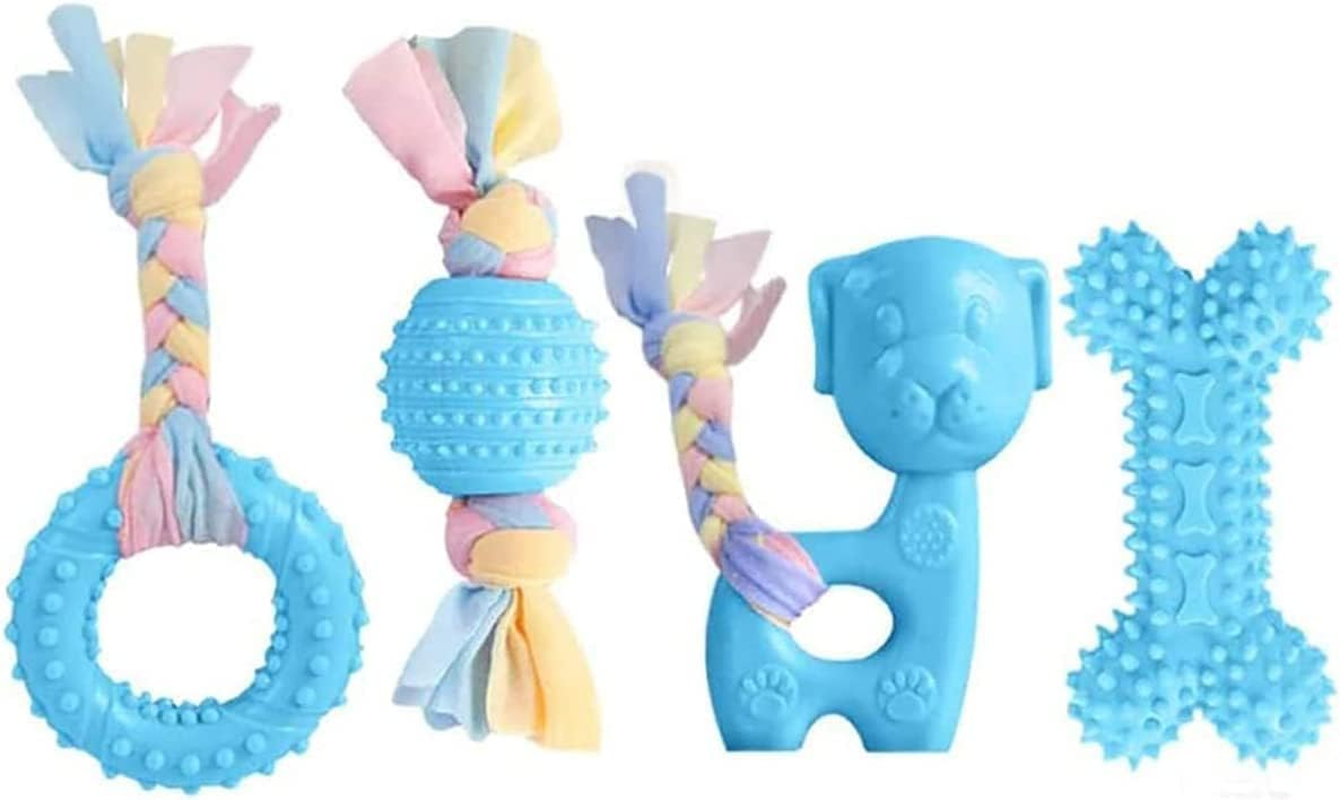Puppy Teething Chew Toys for Small Dog Toys, Puppy Teething Rings Rubber Interactive Chewers Relieve Itching Treat Ball Bone Clean Teeth Toy 4 Pack image number 3