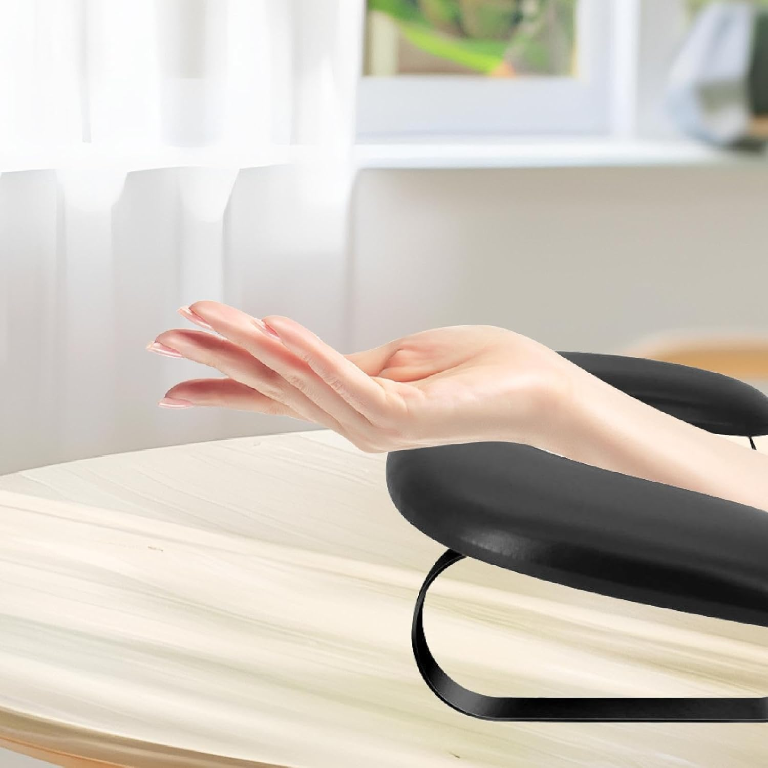 Perfk Nail Pillow Manicure Pillow, Space Saving Nail Hand Pillow, Black