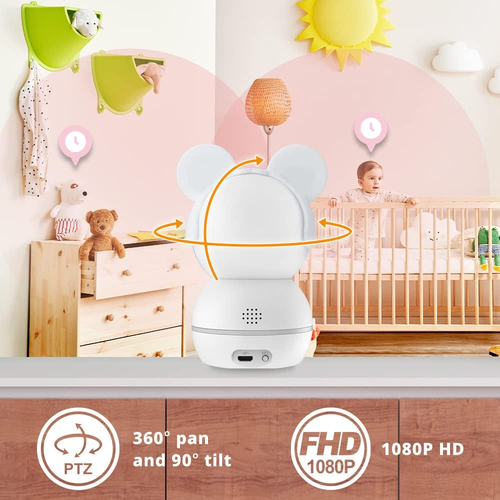 Spotcam Babycam Wireless Security Camera for Baby Monitoring,1080P, Night Vision, Lullabies & White Noise, Two-Way Talk, Motion Sound Alert, Pan/Tilt, Baby Tracking, Free Fulltime Cloud Recording image number 5