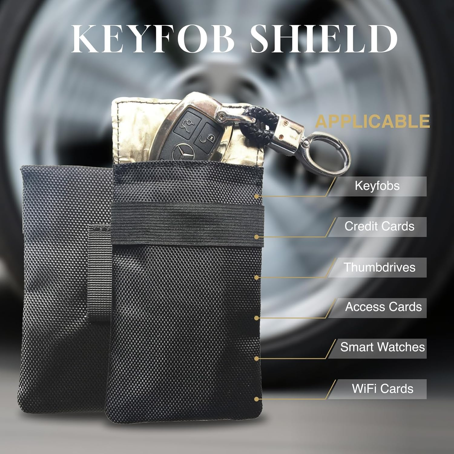 Faraday Bag for Keyfobs (2-Pack), RF Shielding Protective Case for Smart Keys, Transmitters, and Small Electronics, Vehicle Security, Anti-Hacking Signal Blocker, and EMF Protection image number 4