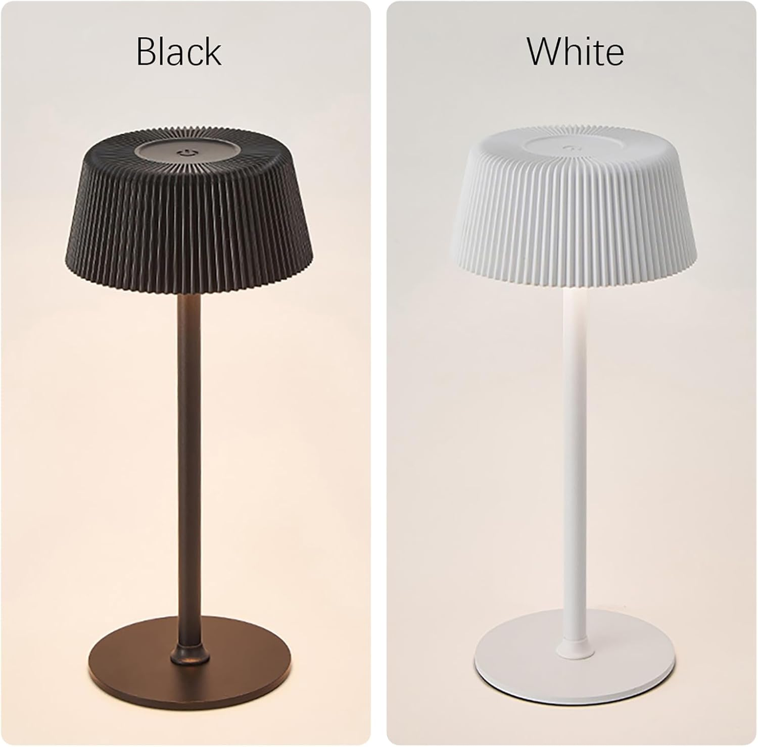 Shenzhi Tech Ambient LED Table Lamp, Elegant USB Rechargeable Desk Lamp, Touch Controlled Dimmable Indoor Night Light for Home Decor Bedside Room Restaurant (White) - Black image number 6