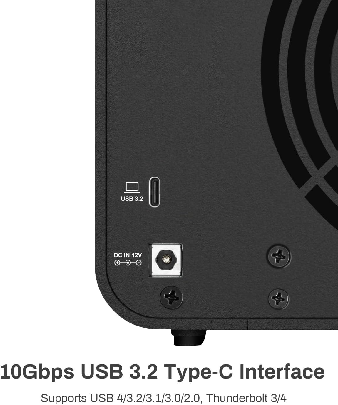 TERRAMASTER D4-320 External Hard Drive Enclosure - 4Bay USB 3.2 Gen2 10Gbps Type-C USB Storage Hot Swappable Plug and Play (Diskless) image number 4