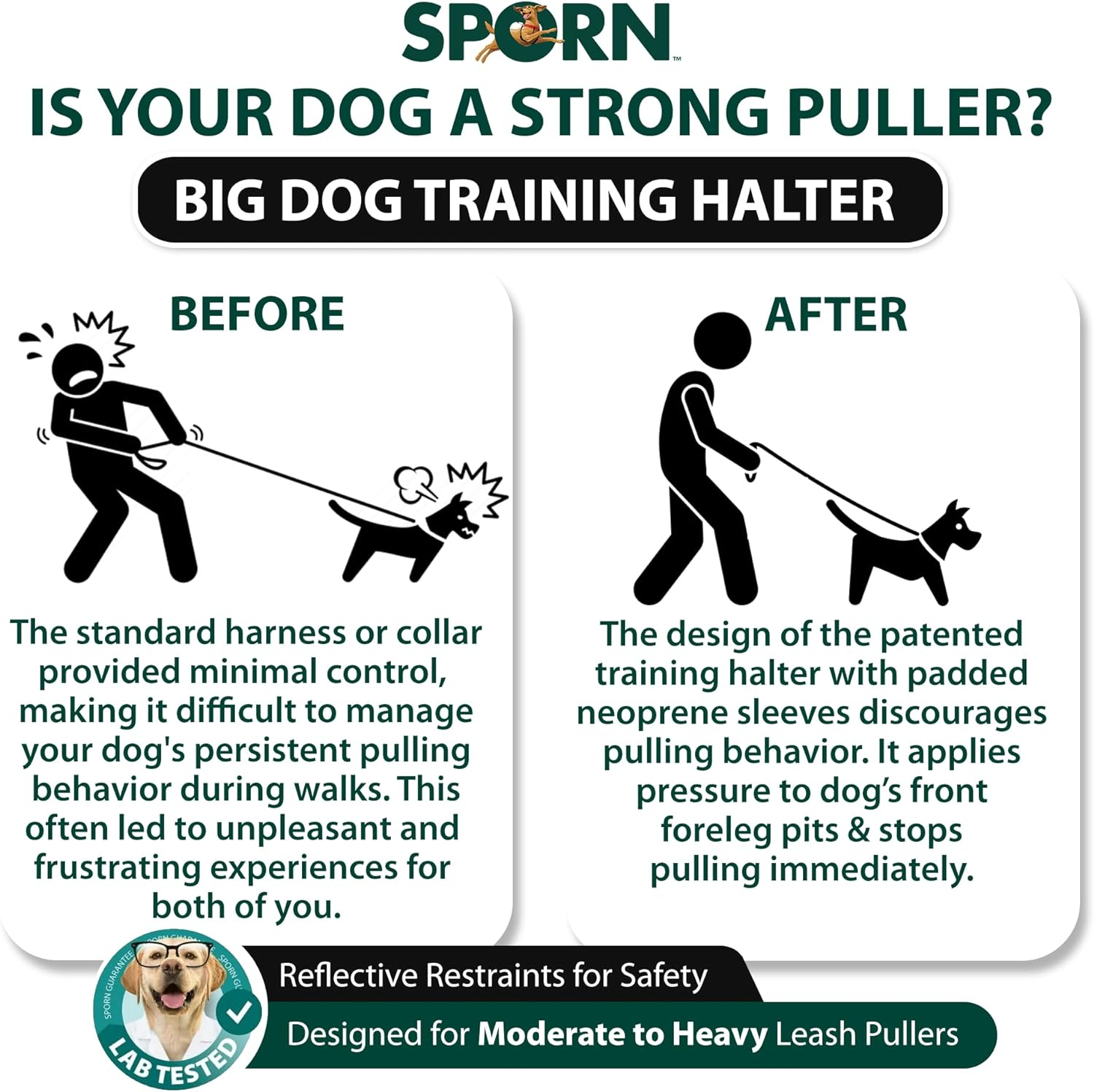 Sporn Big Dog Original Training Dog Halter Black Extra Large