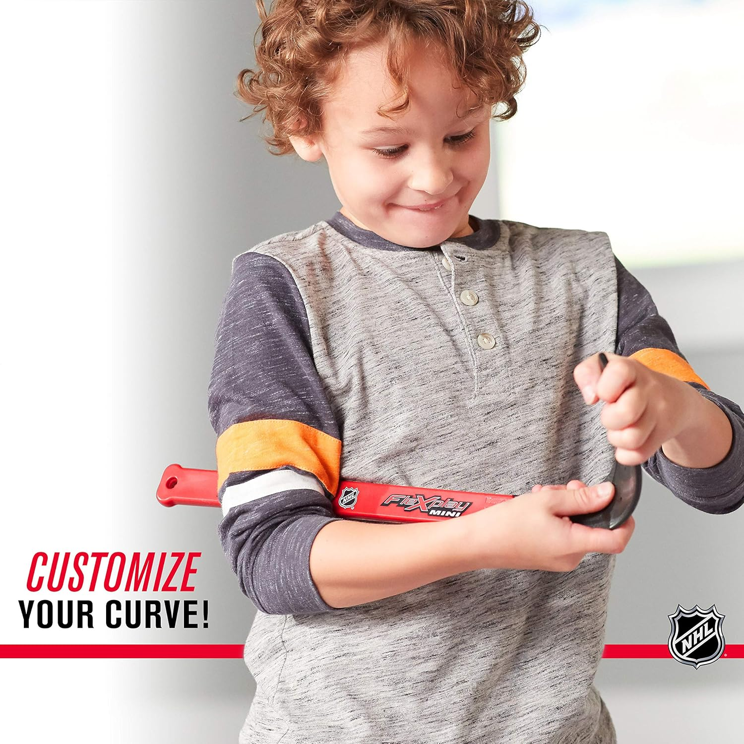 Franklin Sports NHL Flexplay 2-Player Knee Hockey Set - Includes 2 Mini Sticks and 2 Foam Balls