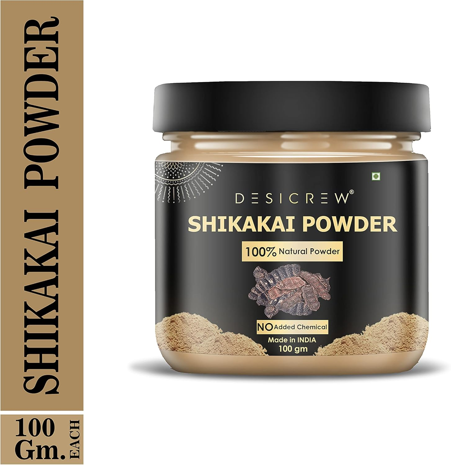 DESICREW Natural & Pure Shikakai Powder for Natural Texture & Colour, Nourishment, Strong, Shiny, Silky,Healthy Scalp, Dandruff & Spilt Ends Free Hair Pack 100 GM