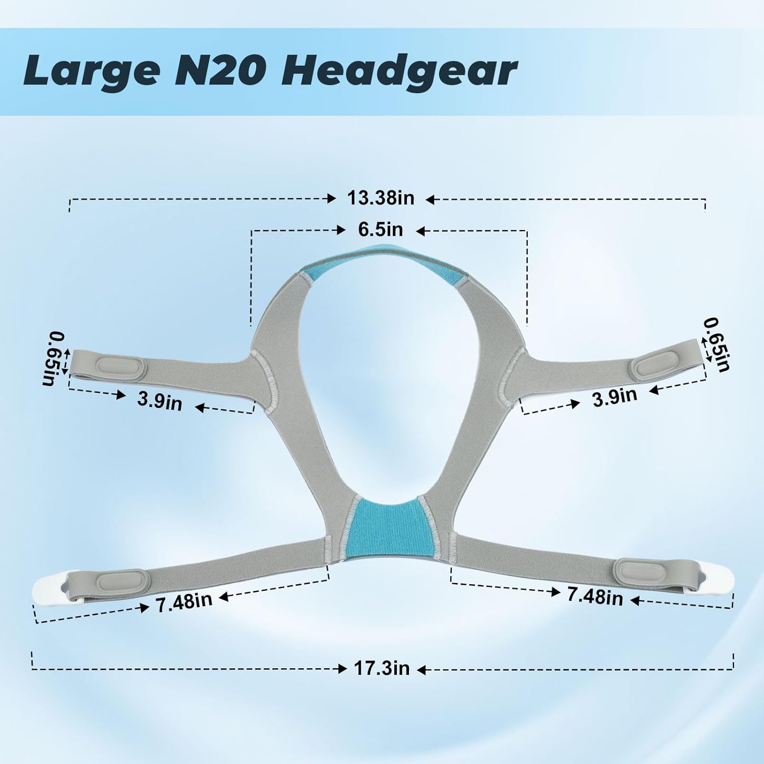 Alocs Large N20 Headgear Compatible with Resmed Airfit/Airtouch N20 Nasal Mask, N20 Full Face Mask Strap with Headgear Clips - 1 Pack image number 2