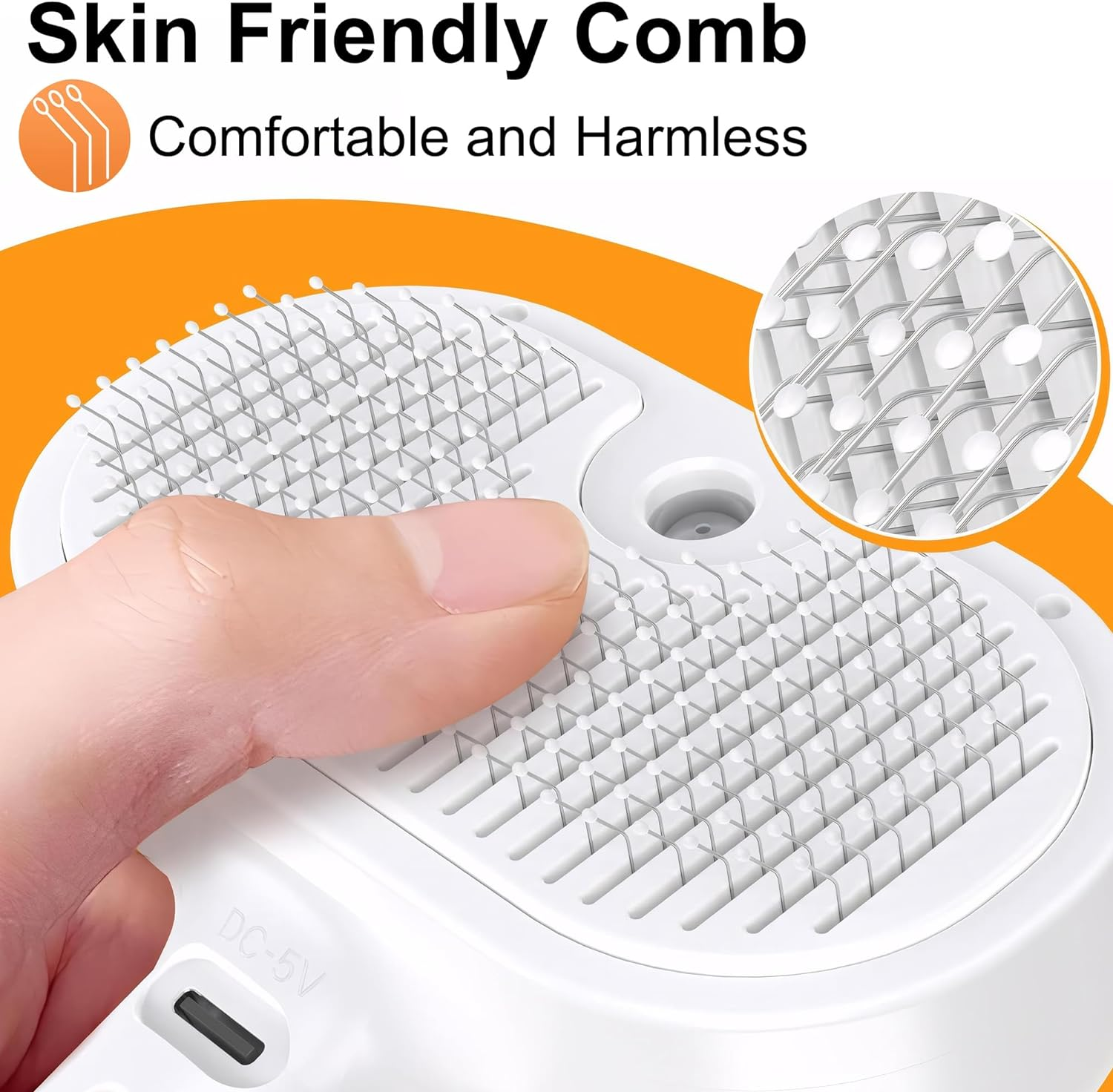 Cat Steam Brush, Dog Comb for Shedding and Grooming, Pet Spray Hair Removal Brush Suitable for Indoor Short Long Hair Dogs Cats image number 6