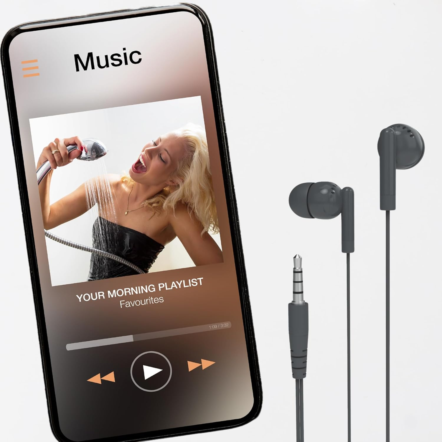 Laser Earbud Headphones with Mic in Tornado image number 5