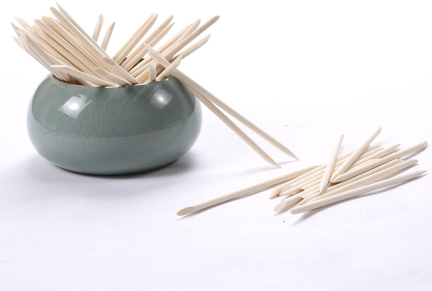 HOOMBOOM 100Pcs Orange Wood Sticks for Nails, Double Sided Cuticle Pusher Remover Nail Art Manicure Pedicure Tool for Manicure Pedicure image number 1