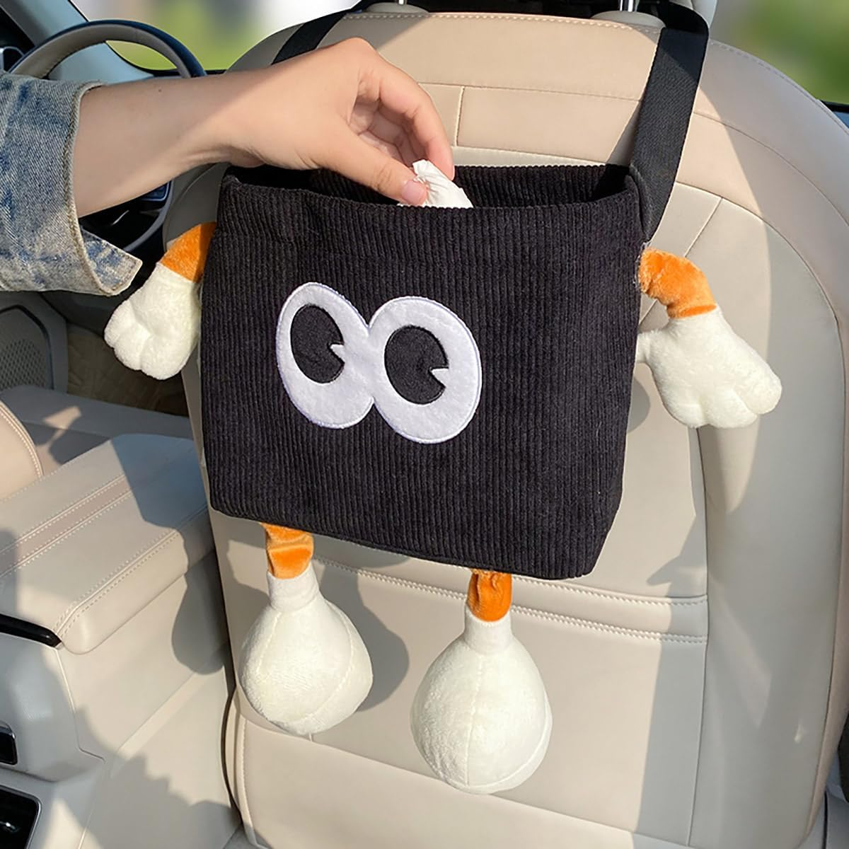 AIMALL Multi-Function Car Storage Box, 2-In-1 Tissue Box and Trash Can, Creative Car Accessories, Size: 9.45" X 7.48" image number 5