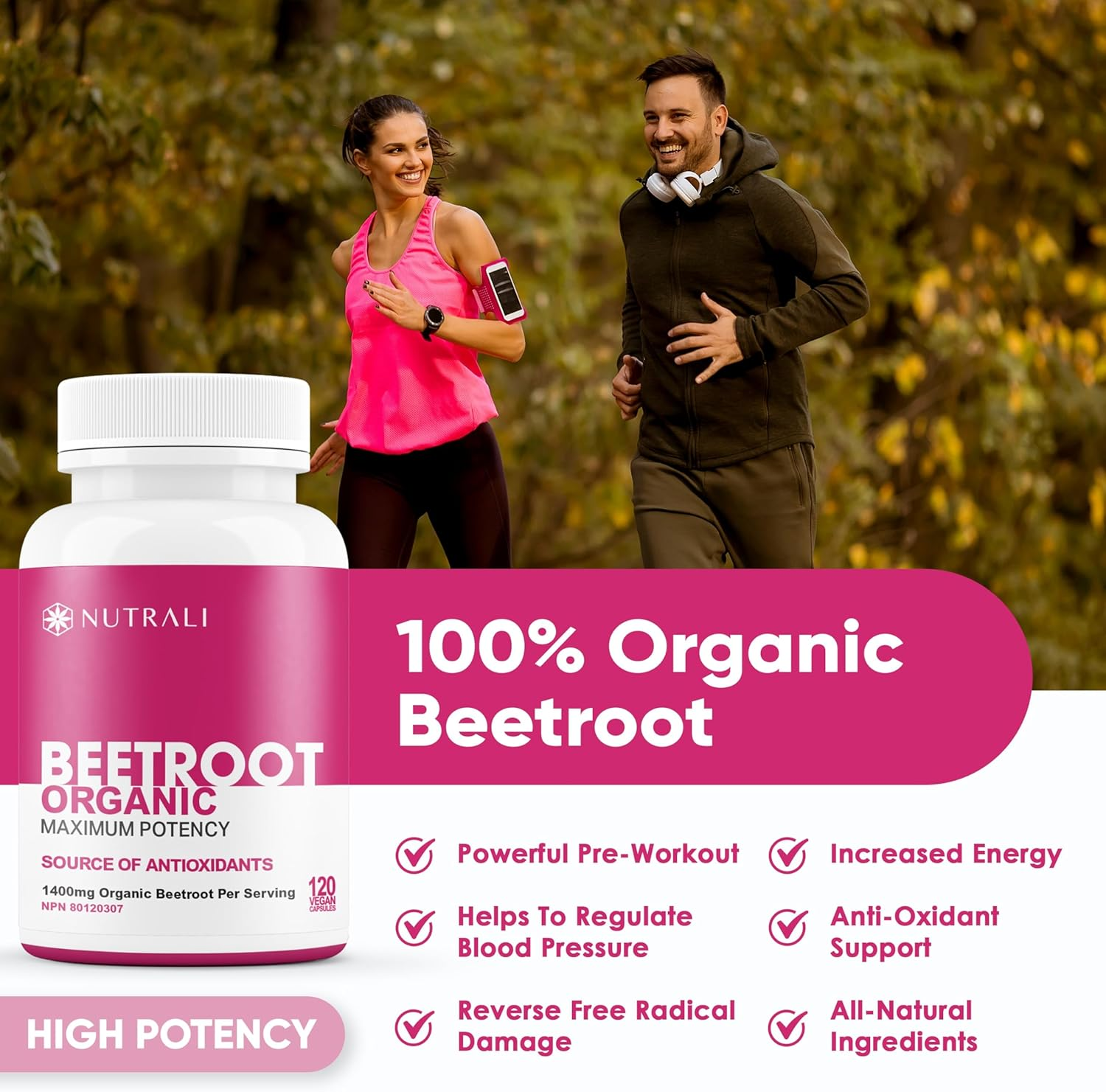 NEW Organic Beetroot Capsules 1400Mg per Serving HIGH POTENCY (700Mg per Capsule) 120 Vegan Capsules, Non-Gmo Raw Beet Root Powder, Beta Vulgaris Supplement, Powerful Nitric Oxide Boosting Beetroot image number 1